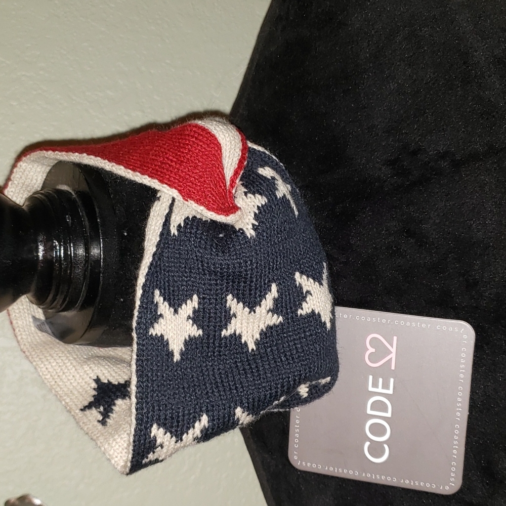 Star Spangled Head Wrap and Hand Knitted Cat Beanie